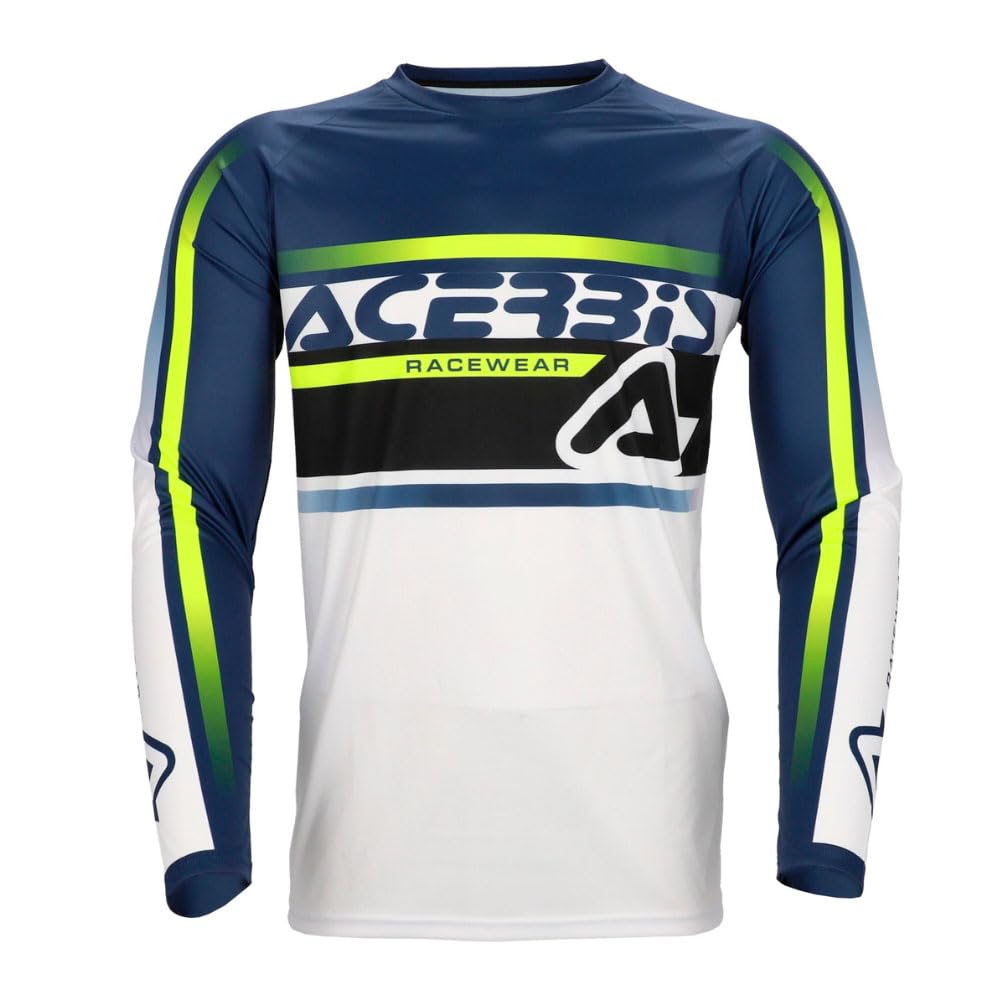 Acerbis MX Linear Lugo Maglia da motocross, blu/giallo, L