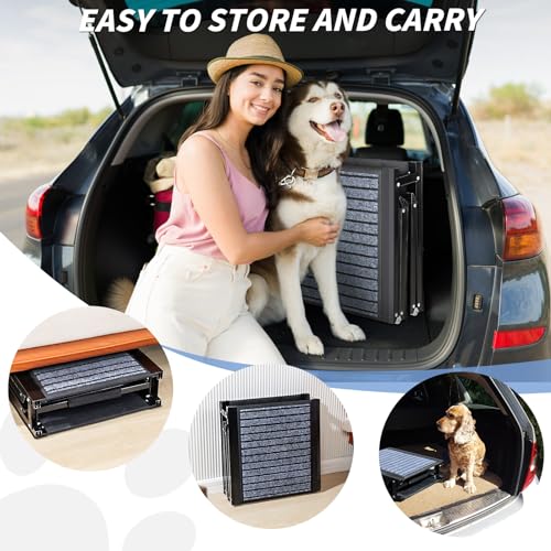 Dirtreker rampa para carros de cães para cães médios e grandes, rampa de escadas para animais de est