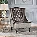 Christopher Knight Home Toddman High-Back Velvet Club Chair, Grey