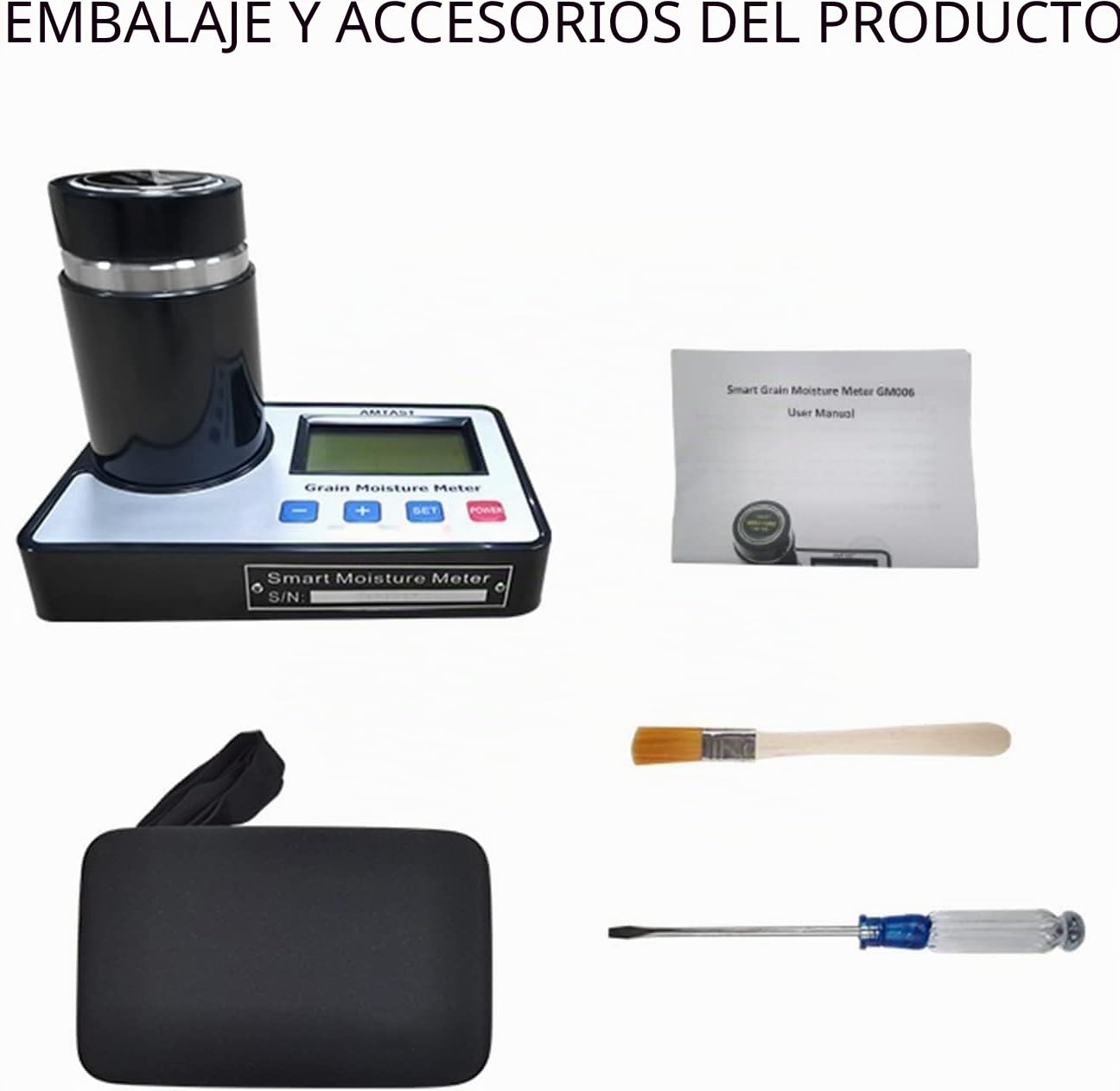 Medidor de Humedad de Cereales, probador Digital de Humedad de Grano, compensación automática de Temperatura, for 14 Granos Trigo maíz café Cacao Grano Prueba de Humedad