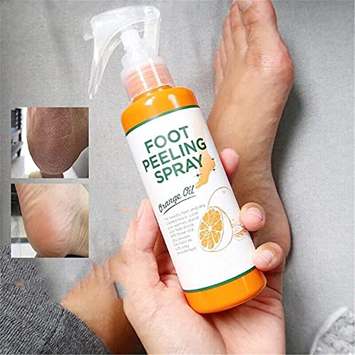 Foot Peeling Spray Orange Oil,Foot Peeling Spray That Remove Dead Skin,Remove Dead Skin Within Seconds,Hydrating Nourish Peel Off Spray,for Cracked Rough Heels, Dry Toe Skin & Calluses,110ML