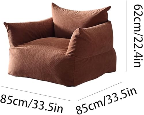 Miniatura 2 de PEKJI Puf interior sofá puf con relleno dormitorio suave y esponjoso silla perezosa sala de estar ocio sala de estar sillón tatami Gris