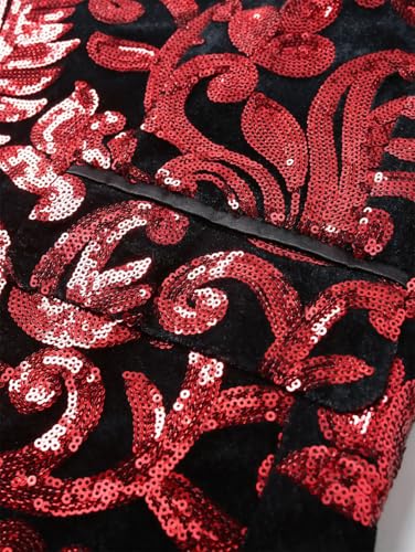 Men's Long Sleeve Suit Jacket with Sequin Decoration Single Button Outerwear Blazers3