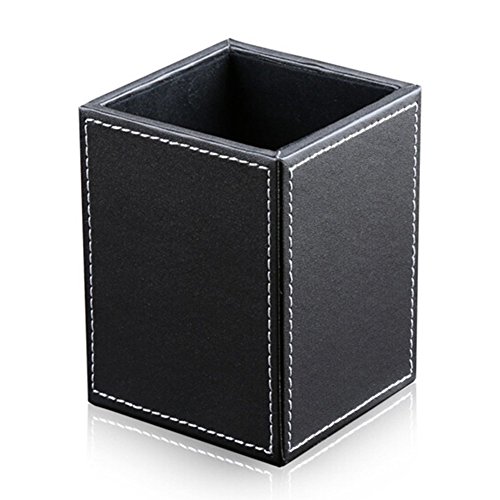 Kingfom Office Desk Organizer Set T101-3Pcs/Office Supply Eco-Friendly Synthetic Leather Desk Set Include Tissue Box Holder, Pen Pencil Holder Box, Business Cards Holder Set #TOP2