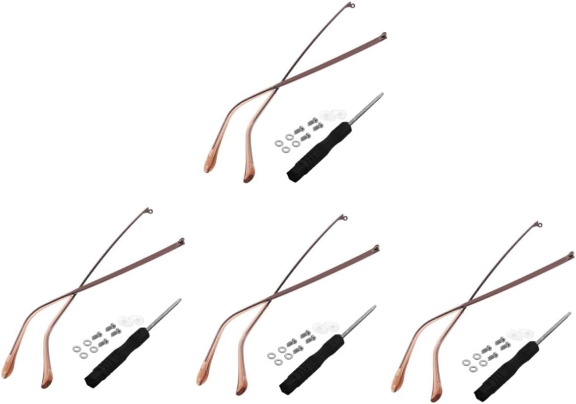 SECFOU 4pairs Eyeglasses Replacement Temple Metal Arm for Sunglasses and Eyeglasses Easy to Install and Comfortable Fit for Repairing