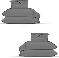 Vista 1 de TEXAS LINEN CO. Paquete de 2 juegos de sábanas de percal de algodón 100% orgánico, suaves, transpirables y refrescantes, con esquinas profundas