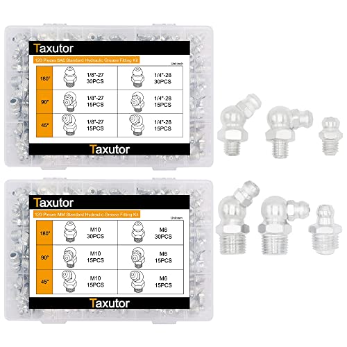 Grease Fittings, 240 Pieces SAE & MM Grease Fitting