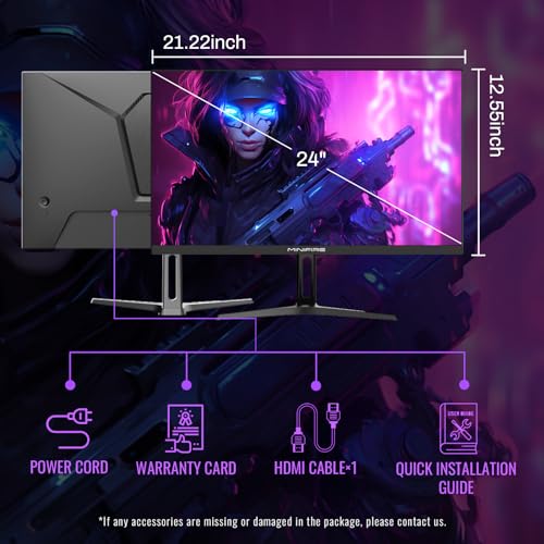 Monitor Gaming 24" FHD 180Hz, IPS, 1ms,Adaptive Sync,110% sRGB, Mmonitor per computer da gioco, Schermo PC Anti-Flicker & Less Blue Light, 2xHDMI 2.0/1xDP 1.4 Port(MFG24F4 cavo HDMI inclusi) - Monitor - Immagine 7