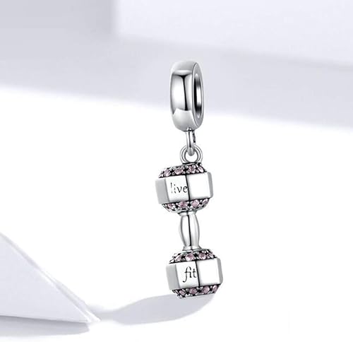 Miniatura 2 de Dijes de cuentas de fútbol con esmalte blanco y negro de plata de ley 925 para pulsera Pandora (dije de campana), Plata esterlina, plateado