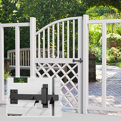 Bdmetals Gate Latch Heavy Duty For Wooden Fence, Aluminum Double Side Swinging Door Latch Gate Hardware,Self Locking Outswinging Door Latch Gate For Garden Farm #TOP6