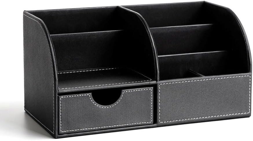 Leather desktop multifunctional storage box, pen holder, miscellaneous items sorting, seat, office supplies image 5