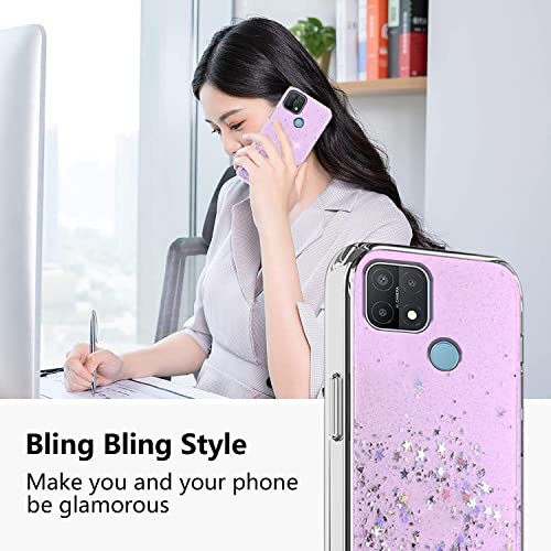 Wousunly Compatible With Oppo A15 Case Glitter Clear Green,Oppo A15 Phone Case Silicone Transparent Soft Tpu Women Girls Shockproof Protective Slim Cover thumb #1
