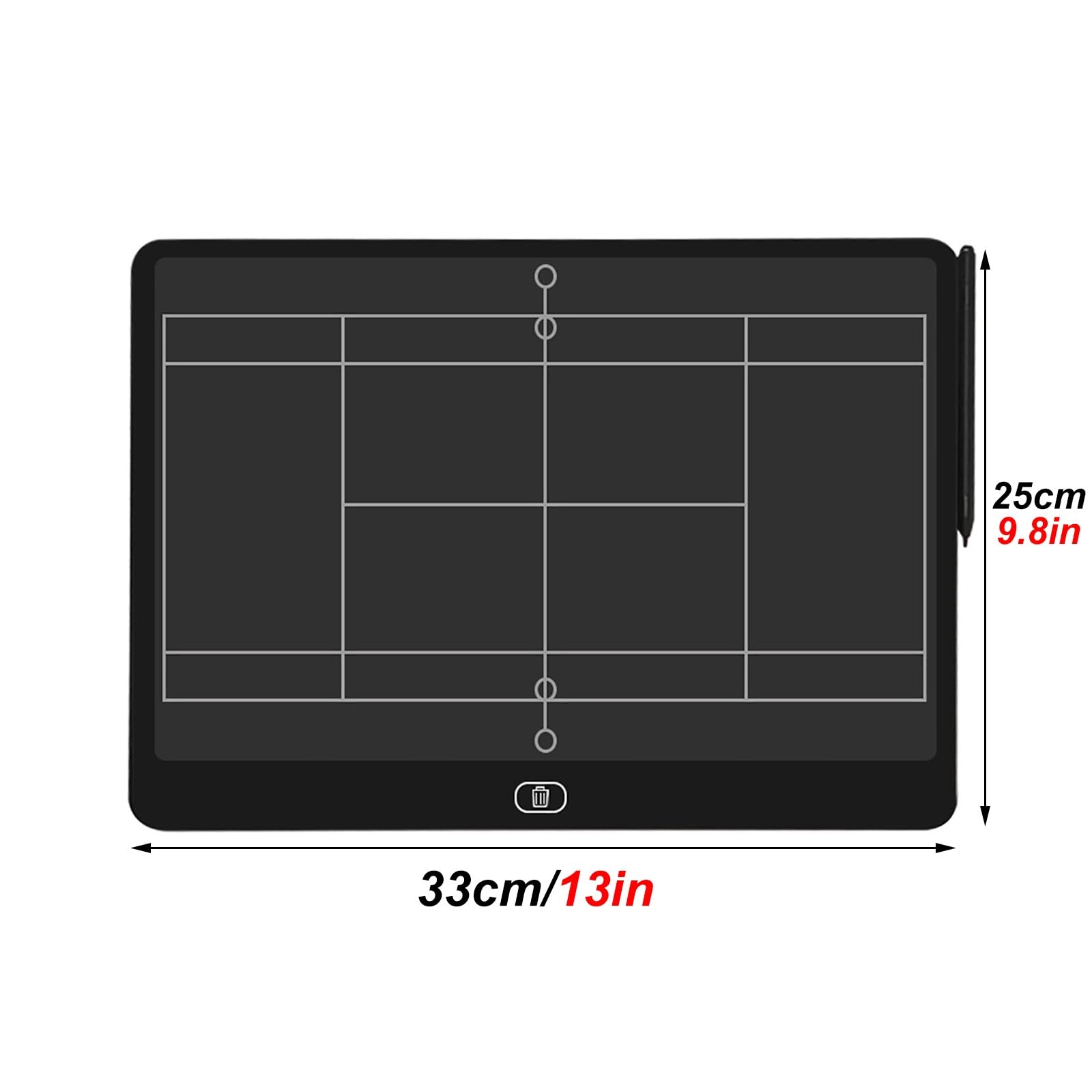Lavagna tattica da calcio portatile, Lavagna tattica elettronica for sport a 7 palline con blocco cancellazione one-touch 2 pz(Tennis)