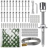 Acemaker 20 Sets Wire Trellis for Climbing Plants Outdoor, 316 Stainless Steel Fastener Green Wall T