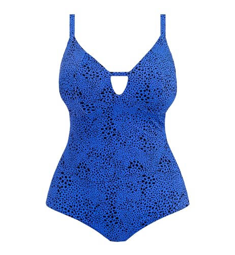 Elomi Pebble Cove Plunge Non Wire One Piece Swimsuit (ES801143),34 H/HH,Blue4