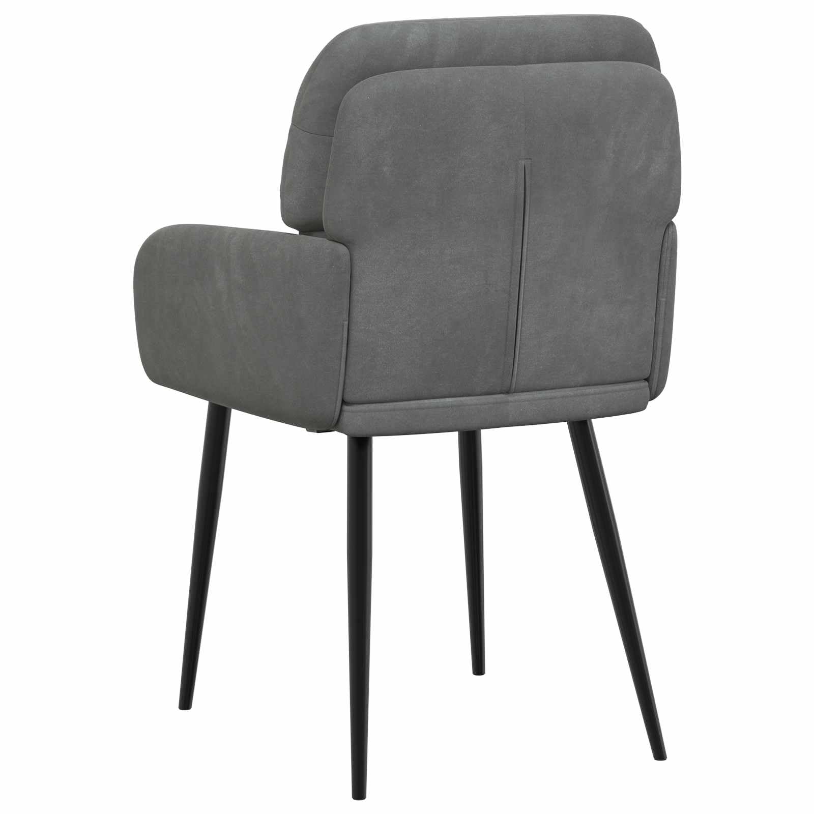 Krzesła do jadalni, zestaw 2 sztuk, aksamitne, ciemnoszare, 59 x 59,5 x 90 cm, z podłokietnikami, ergonomicznie wyściełane, nowoczesne wzornictwo, stabilny metalowy stelaż, wygodne siedzisko