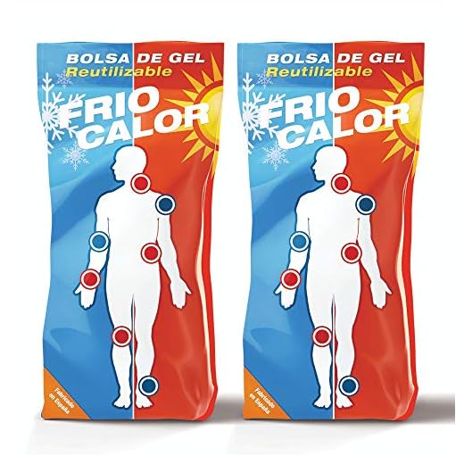 Practicosa Bolsa de Gel Frío y Calor Reutilizable. Bolsa de Primeros Auxilios para Congelador o Microondas. Compresa Fría-Caliente para Lesiones, Traumatismos y Esguinces. 13x27 Cm. 2 Unidades