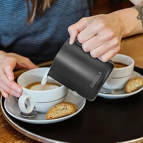 image for Careula Milk Frothing Pitcher, 12oz Stainless Steel Milk Frother Cup S