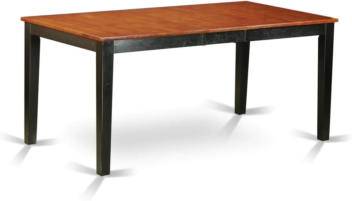 East West Furniture NIAN6-BCH-W 6 Piece Dining Table Set Contains a Rectangle Dining Room Table with Butterfly Leaf and 4 Wooden Seat Chairs with a Bench, 36x66 Inch, Black & Cherry