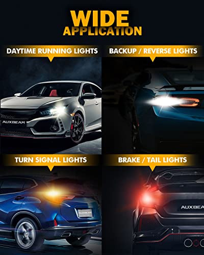 Auxbeam 1157 Led Bulbs White 2023 B1 Series Tail Lights Backup Reverse Lights 400% Brighter With Double Projectors 2057 2357 7528 Bay15D 1034 Led Bulbs Drl Parking Light Super Bright #TOP7