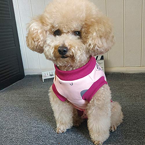 Image of Kukaster Puppy Recovery Suit - Winter Fleece Wound Protective Clothes, Warm Dog Vest, Windproof Spay Recovery Suit (RSS07-pink red-m)
