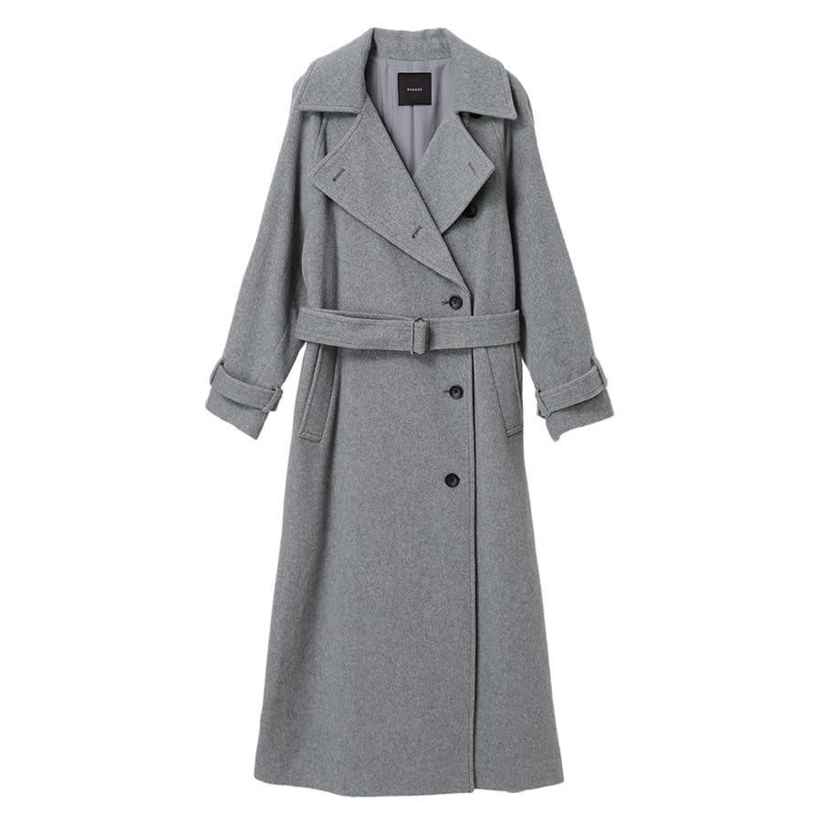 Amazon | ウールトレンチコート LIGHT GREY S レディース きれいめ