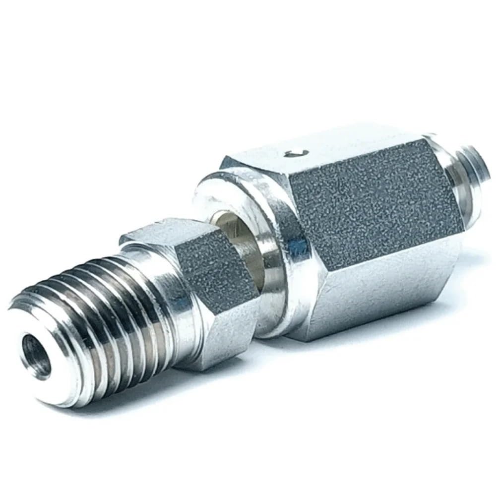 Conector de tubería de acero inoxidable SUS316L de 1/4" VCR hembra a 1/8" NPT macho