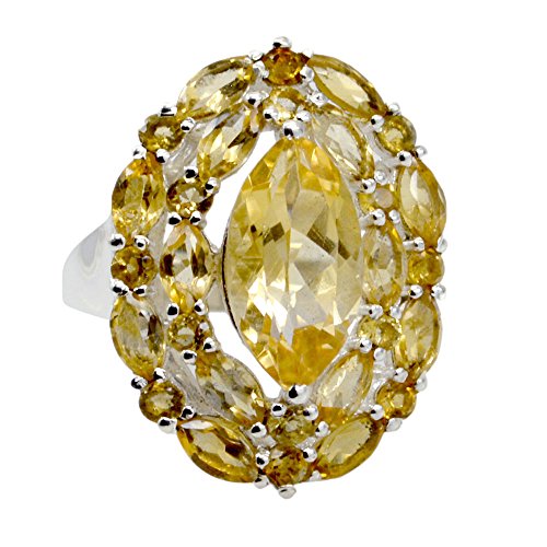 Citrine naturelle marquise bague mixte pour sublimer vos tenues