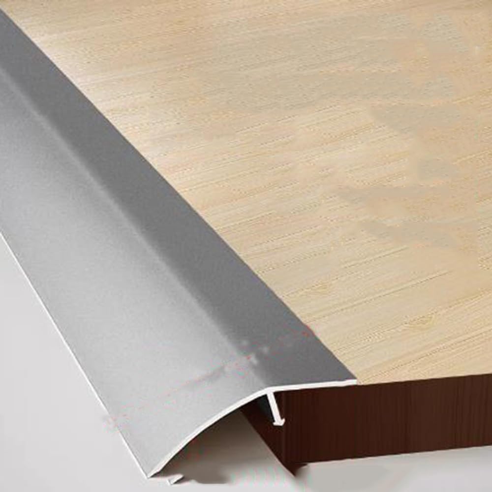 Metal Threshold Strip, Floor Transition Strip Aluminum Threshold Reducer Ramp Height Compensation 0.6-1inch(Gray,90cm)