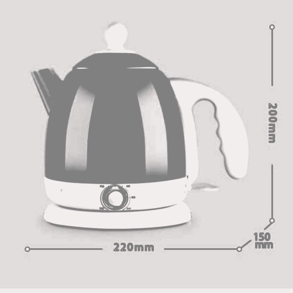 TZS First Austria Roestvrijstalen waterkoker, groen-zwart, 1,2 l, 2200 W, 20 cm hoogte, 360 graden opberghoek, geïntegreerd kalkfilter, droogkookbescherming, draadloos