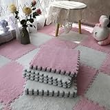 ジョイントマット ラグ チェアマット 30*30*0.6cm【10枚】 厚手 もこもこ 保温性 床暖房対応 タイルカーペット 防音防ダニ 滑り止め お手入れ簡単 子供部屋 赤ちゃん カット可能 DIY可能 サイドパーツ付き