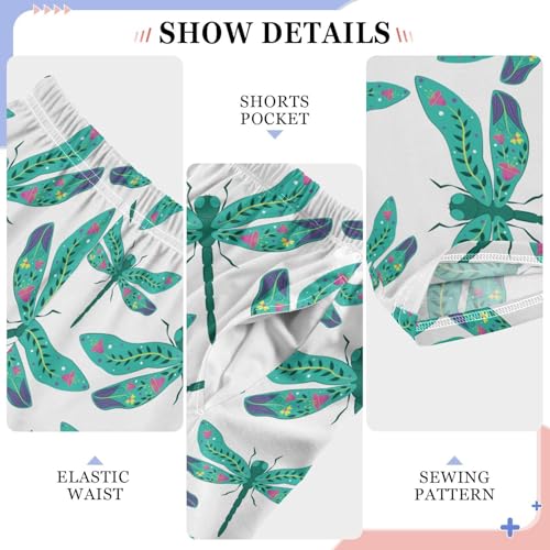 ZZXXB Retro Dragonfly Boys Long Pants Soft Trousers Elastic Waist Kids Lounge Bottoms with Pockets S-XL4