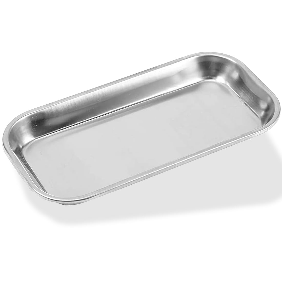 Vassoio dentale rettangolare in acciaio inox, ideale per strumenti chirurgici e per il laboratorio dentale. Pratico e resistente, un must-have per i professionisti del settore. 1 pezzo incluso.