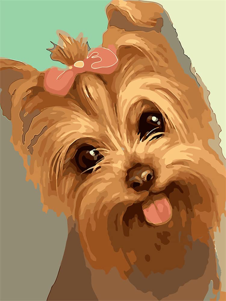 Pracht Creatives Hobby Diamond Painting Kit Yorkshire Terrier and Accessories Size Approx 25 x 35 cm Diamond Painting Kit for Kids Age 5+