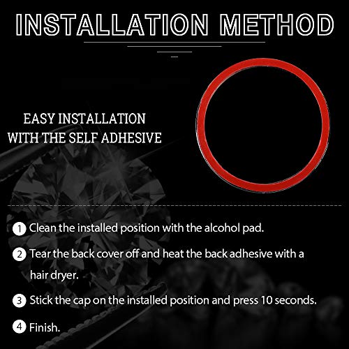 CARFIB Car Interior Bling Accessories for Jaguar XF XK-Series 2013 2014 2015 Steering Wheel Emblem Logo Ring Decals Sticker Cap Cover Parts Decoration Trim Men Women Zinc Alloy Crystal Sparkly Silver