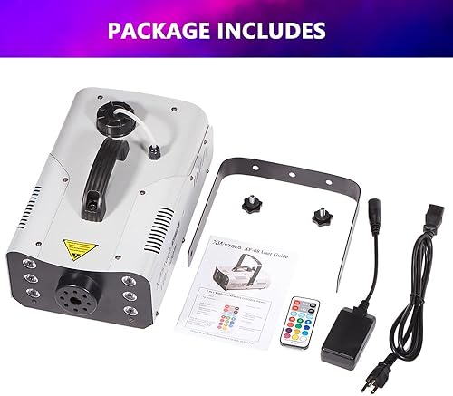 Miniatura 7 de Máquina de niebla de 900 vatios con 6 luces LED y control remoto inalámbrico 2 en 1, máquina de humo profesional para DJ, Halloween, fiestas, bodas