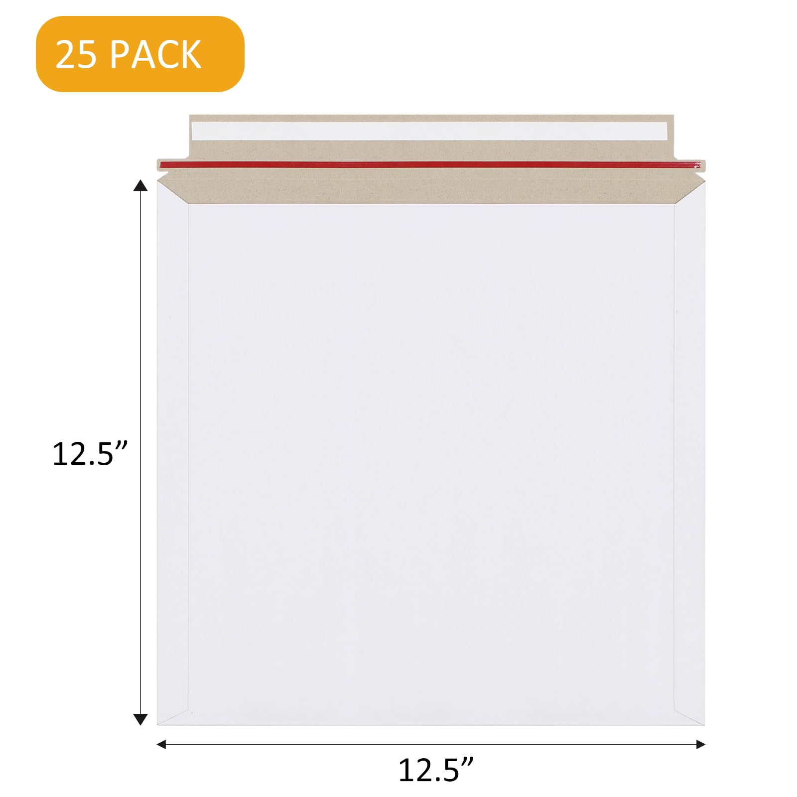 zmybcpack Confezione da 25 buste in cartone rigido autosigillanti per documenti fotografici, 31,8 x 31,8 cm, bianche, per CD, foto, documenti
