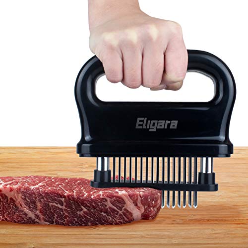 Eligara Meat Tenderizer with 48 Stainless Steel Needle Blade | Steak Tenderizer with ABS Safe Plastic, Lightweight & Durable Kitchen Cooking Tool