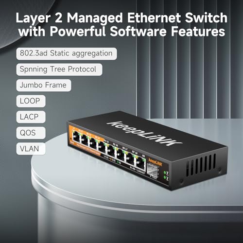 Image of 8 Ports 2.5G Switch Web Smart Managed, 8 x 2.5G Base-T & 1 x 10G SFP Slot, Support 802.3ad Static Aggregation, QOS /VLAN /IGMP, Metal Housing Network Ethernet Switch