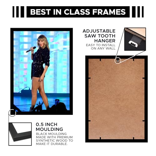 Image of CodersParadise Wood Taylor 3 Wall Poster Frames - Pack Of 6 | 8 X 12Cm (A4 Size) | Aesthetic Artwork Framed Posters | Framed Posters For Living Room, Bedroom, Home And Office