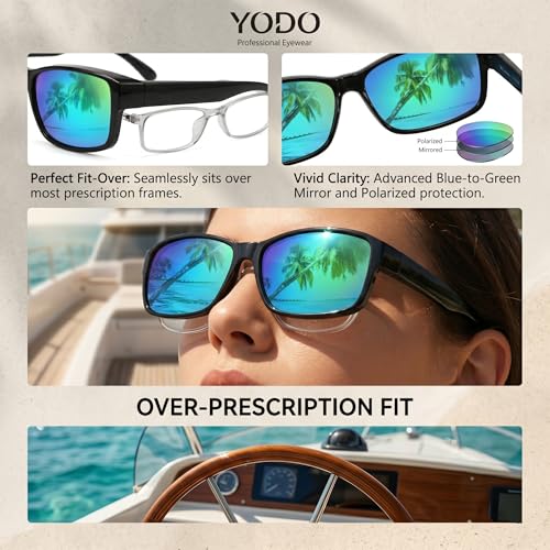 Image of yodo Fit Over Sunglasses for Men & Women - Polarized UV400 Anti-Glare Sunglasses for Driving, Fishing, Cycling