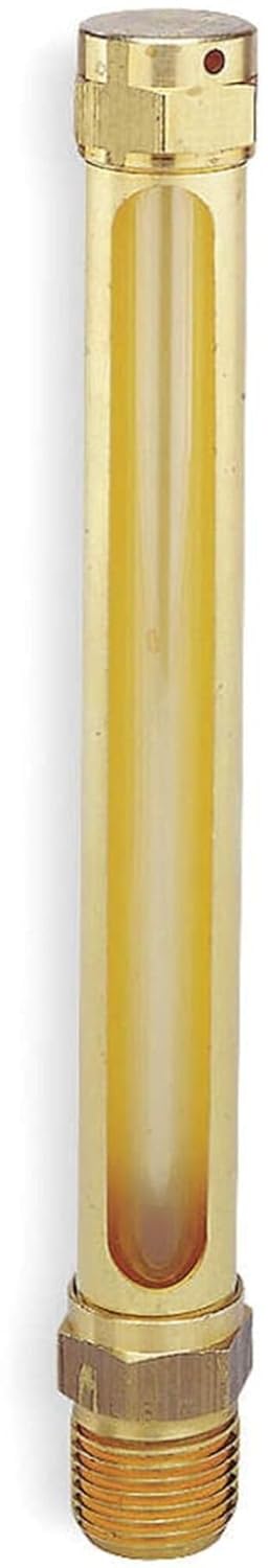 4-1/4 inch Long Sight, 1/2 inch Thread Size, Buna-N Seal Straight to Male Thread, Vented Oil-Level Indicators and Gauge