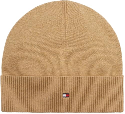 Tommy Hilfiger Herren Strickmütze Lightweight Beanie mit Kaschmir Beige (Driftwood Taupe) Einheitsgröße