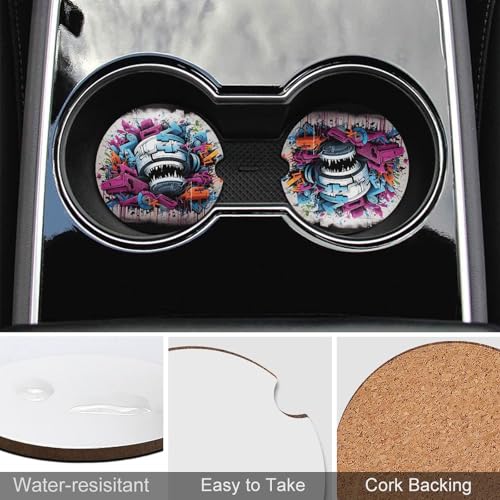 Portavasos para carro con diseño graffiti, 2 piezas miniatura 5