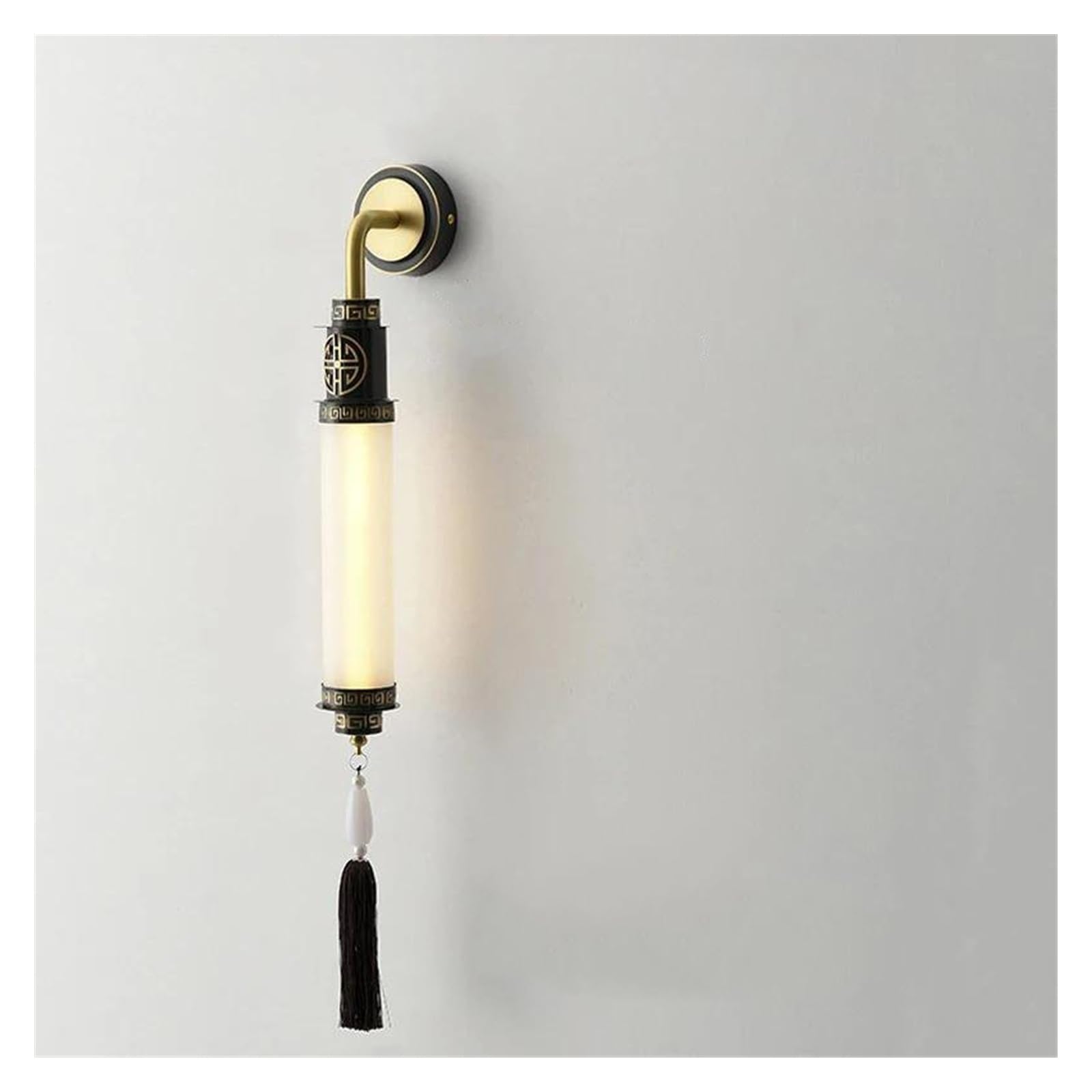 ZTCHSENZT Wall Sconces, Chinese All Copper Wall Lamp Creative Living Room Tv Background Foyer Corridor Balcony Decor Bedroom Bedside Light,Black