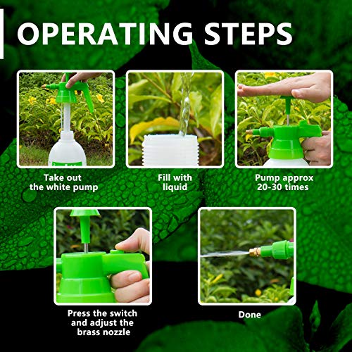 AQUEENLY Pump Sprayer, 68oz Hand Held Pump Pressure Garden Sprayer with Adjustable Nozzle for Lawn & Garden - Watering, Fertilizing, Home Cleaning and Car Washing - The Professional Hand Sprayer - Thumbnail 6