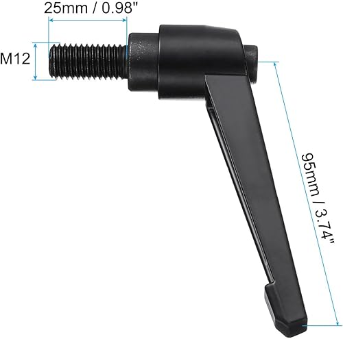 Miniatura 80 de uxcell - Juego de 2 tiradores ajustables de palanca de sujeción con botón macho roscado Negro -,Naranja,https:/ www.Yaxa/dp/undefined