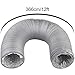 4 inch 12 Feet Dryer Vent Hose, ABuff Flexible Dryer Duct Hose 4-Layers Aluminum Dryer Vent Tube Transition Duct with 2 Screw Clamps Great as HVAC Duct, Clothes Dryer Duct, Air Duct