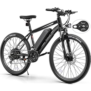 TotGuard Electric Bike, 27.5″ Electric Bike for Adults 500W Ebike 21.6MPH Adult Electric Bicycles Electric Mountain Bike,48V 499WH Removable Lithium Battery,21-Speed Gears,Lockable Suspension Fork