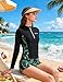 Girls Rash Guard Swimsuit 12-14 Two Piece Set Long Sleeve Black Tropical Leaf Print Bathing Suit UPF Sun Protective Teen Girls Long Sleeve Swimsuit for Surfing & Beach